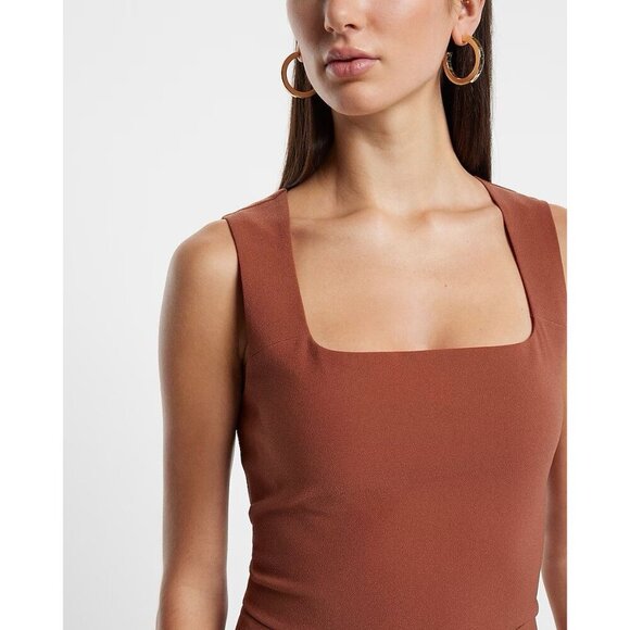 Express Women's Square Neck Cropped Tank Side Zipper Bullion Size XL - NWT $58 - Picture 2 of 16